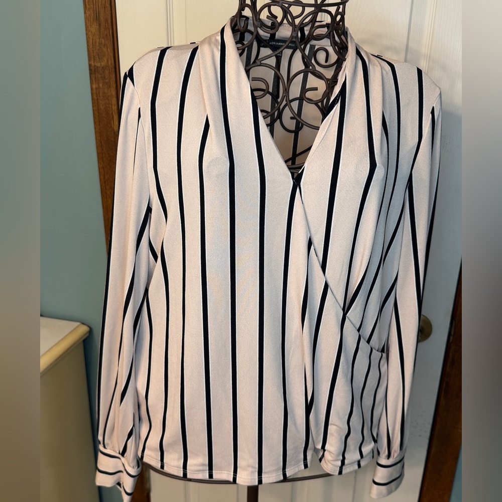 Beige Striped Blouse L